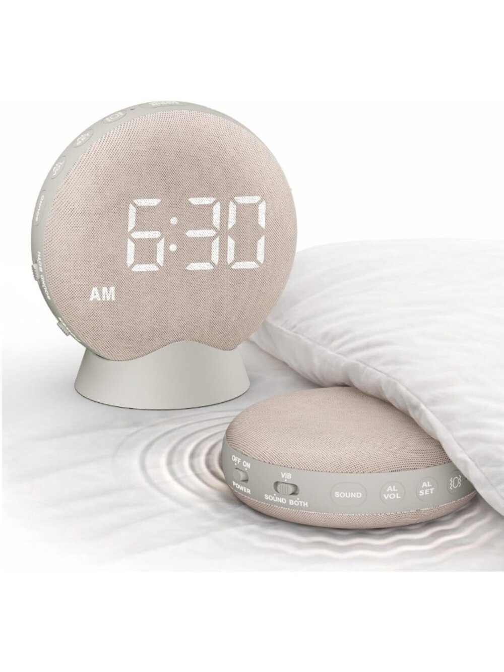Extra Loud Vibrating Alarm Clock with Bed Shaker - Perfect for Heavy Sleepers